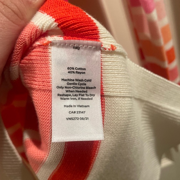 TALBOTS Multicolored Striped Girlfriend Cardigan with Buttons - Picture 7 of 8